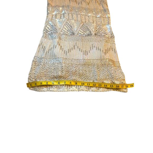 French Connection Champagne Beaded Dress - Size 6 - Picture 10 of 16